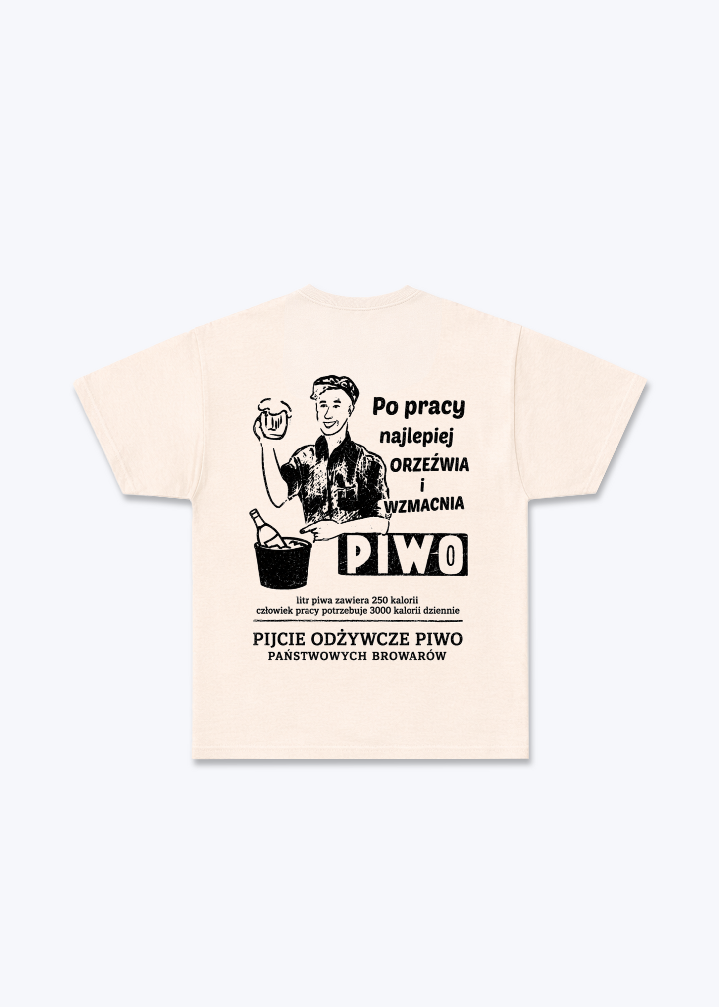 Piwo Regular Shirt - Beige Back (Designed)