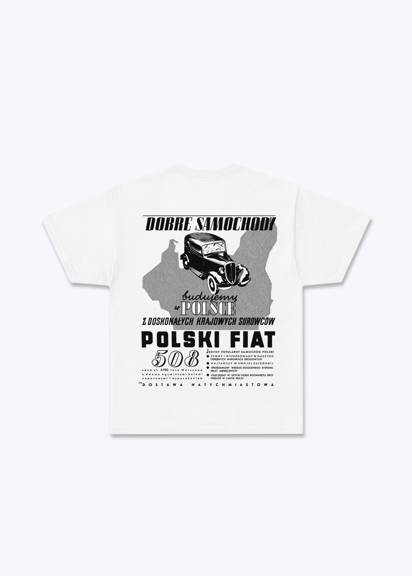 Dobre Samochody Poland Regular Shirt - White Back (Designed)