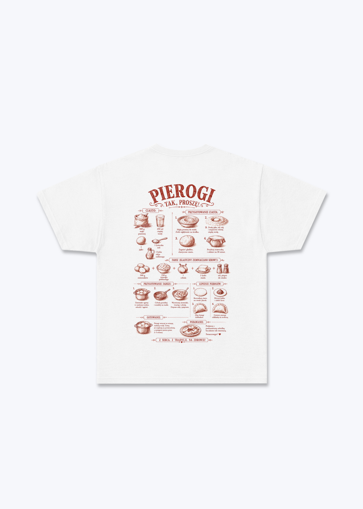 Pierogi Regular Shirt - White Back (Designed)