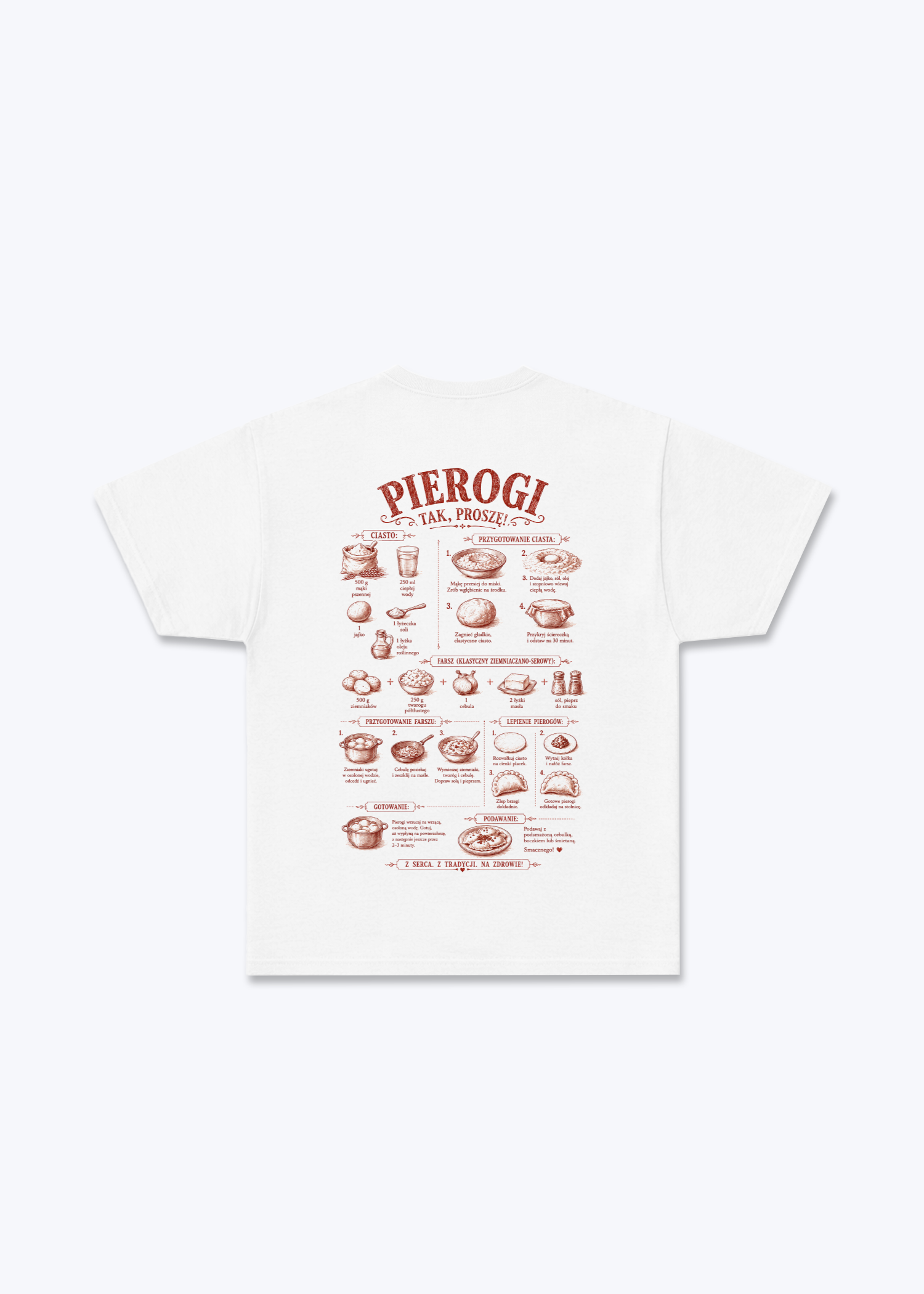 Pierogi Regular Shirt - White Back (Designed)
