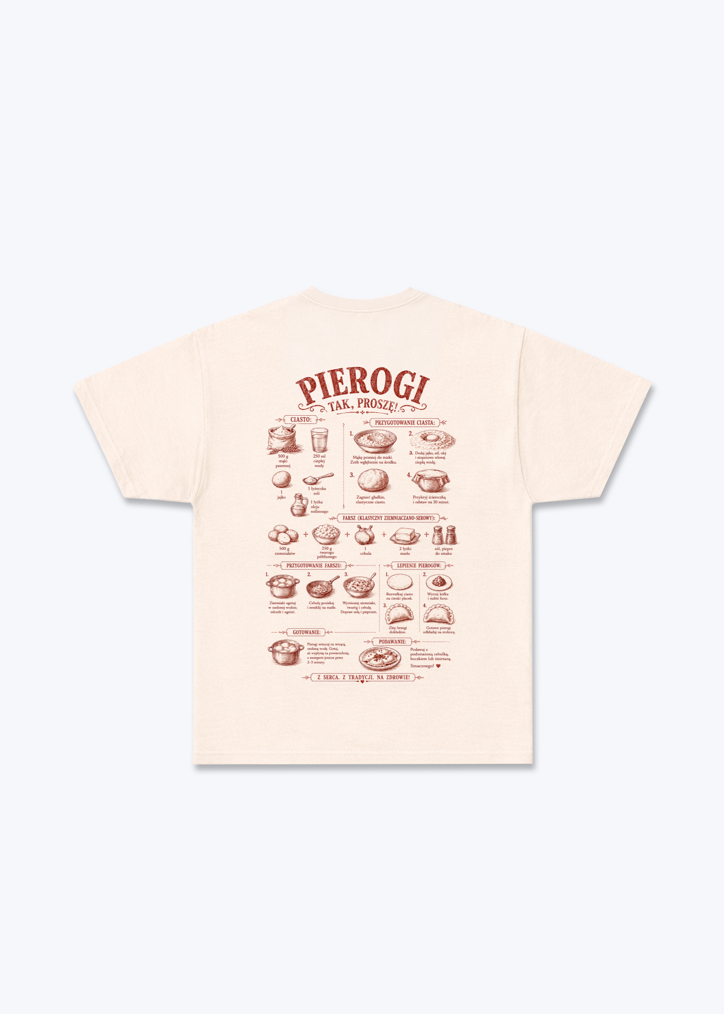 Pierogi Regular Shirt - Beige Back (Designed)