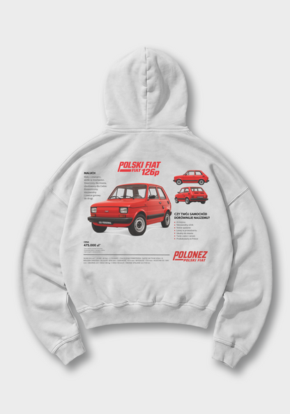 Fiat 126p Oversized Hoodie - White Back (Designed)