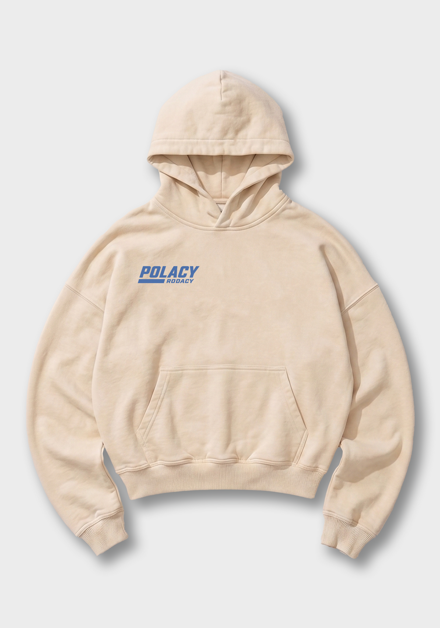 Polonez Oversized Hoodie - Beige Front (Designed)