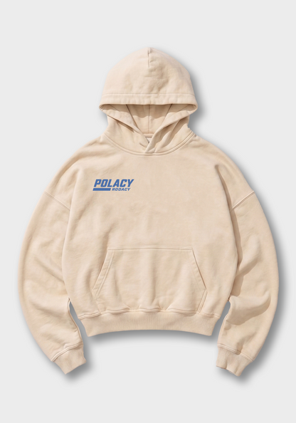 Polonez Oversized Hoodie - Beige Front (Designed)