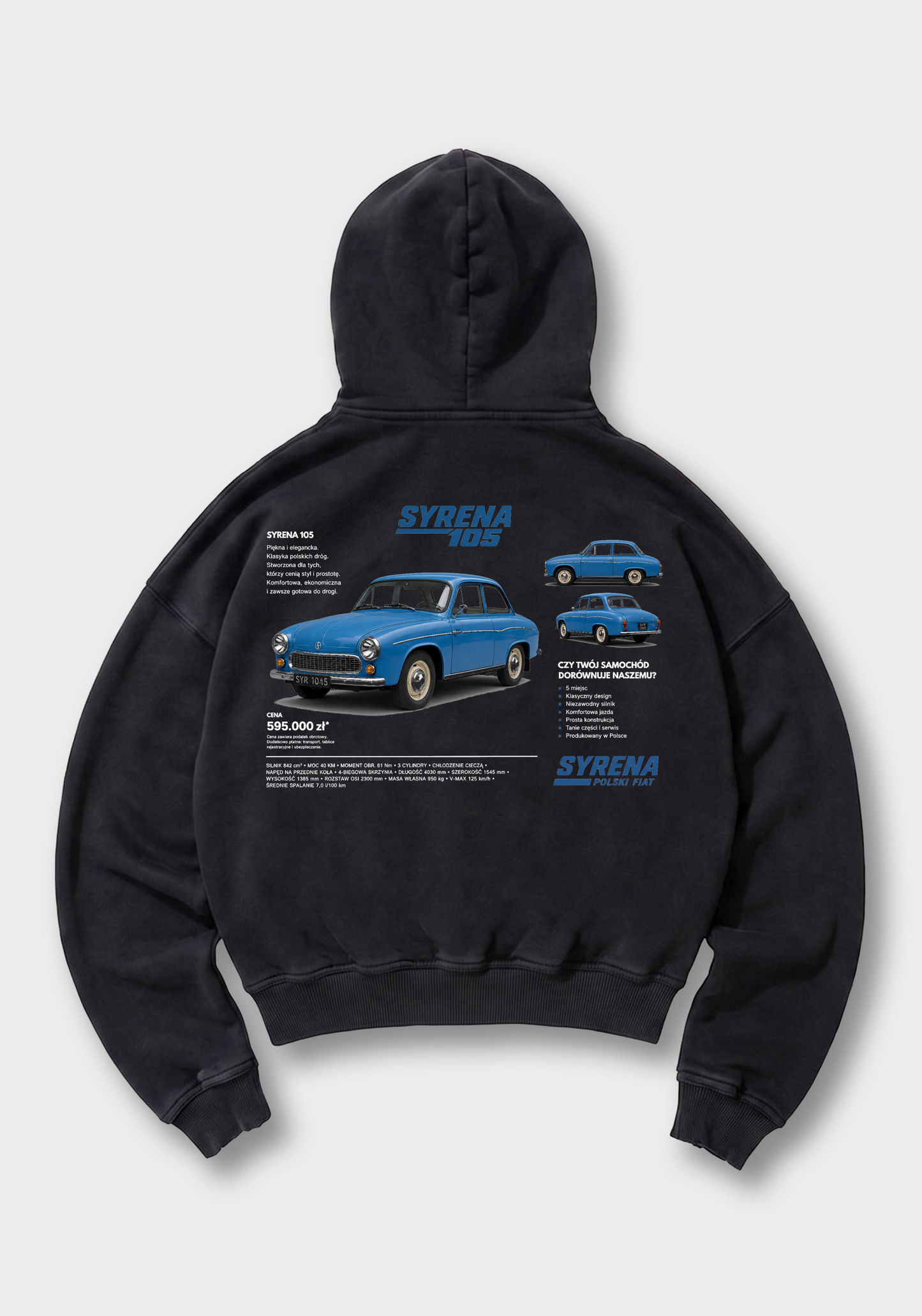 Syrena Oversized Hoodie - Black Back (Designed)