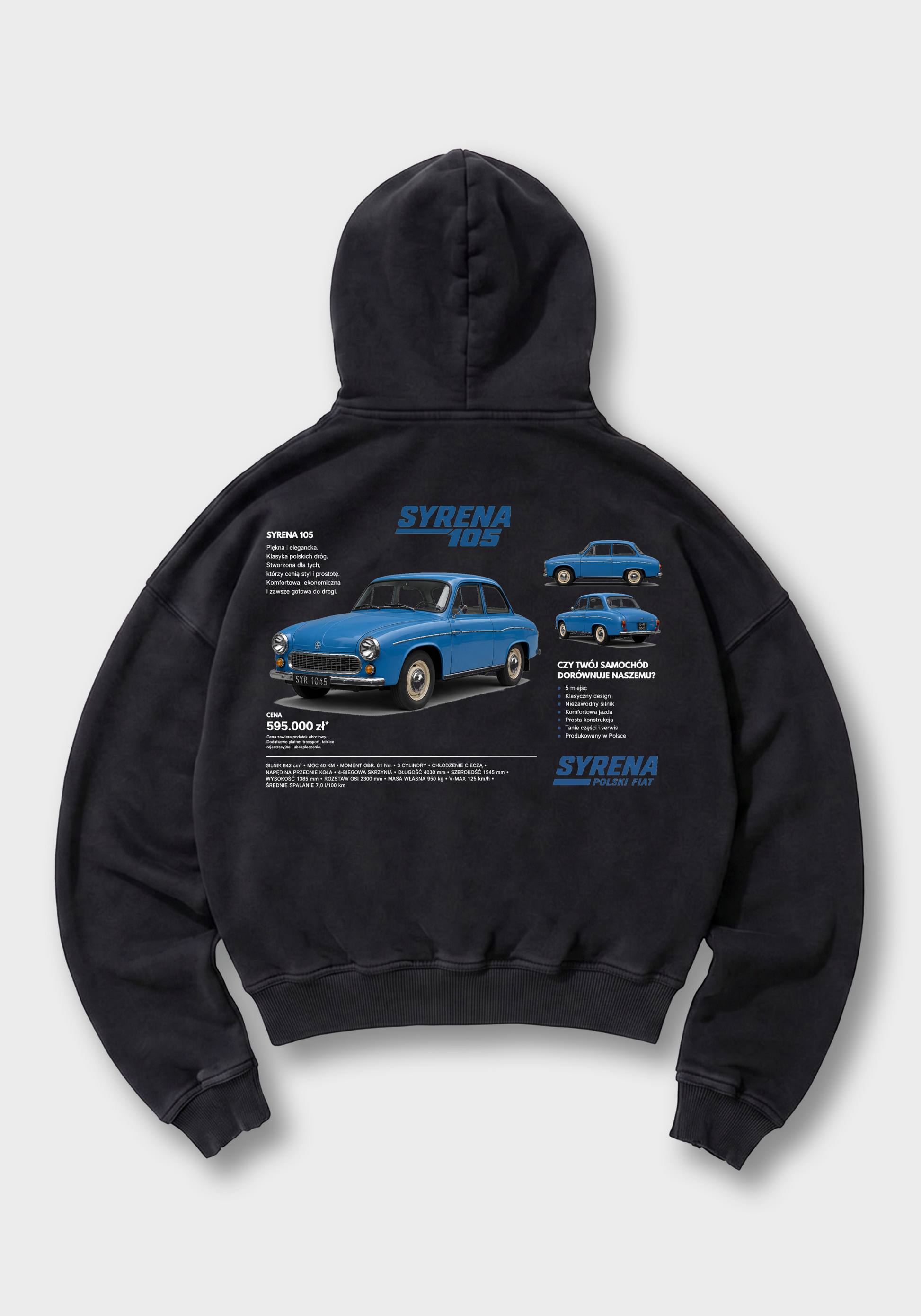 Syrena Oversized Hoodie - Black Back (Designed)