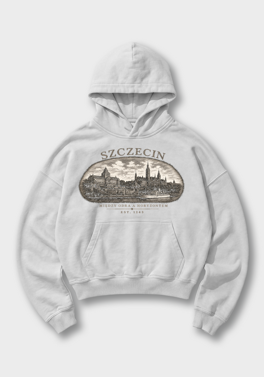 Szczecin Oversized Hoodie - White Front (Designed)