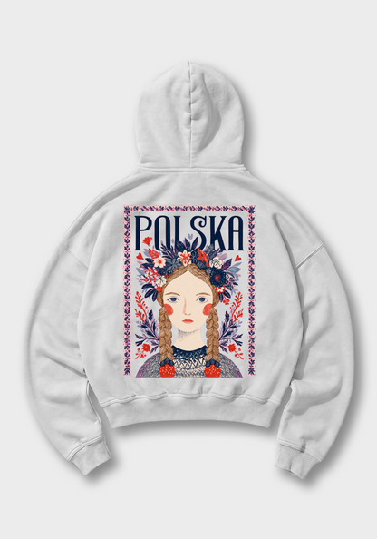 Polka Oversized Hoodie - White Back (Designed)