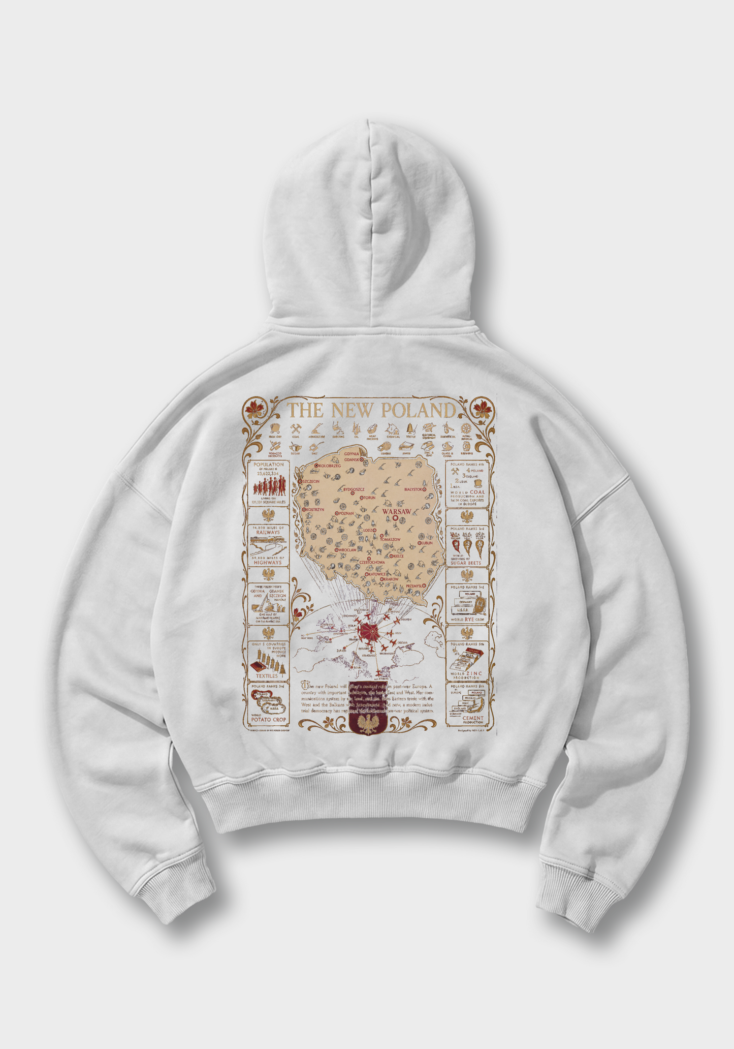 The New Poland Oversized Hoodie - White Back (Designed)