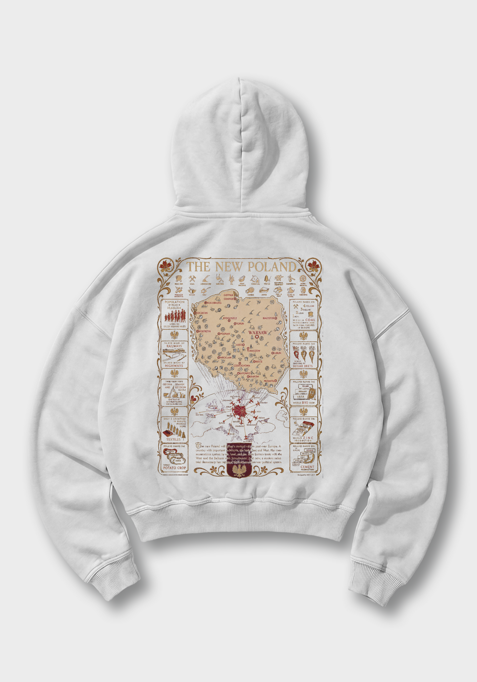The New Poland Oversized Hoodie - White Back (Designed)