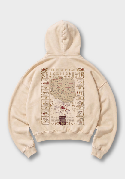 The New Poland Oversized Hoodie - Beige Back (Designed)