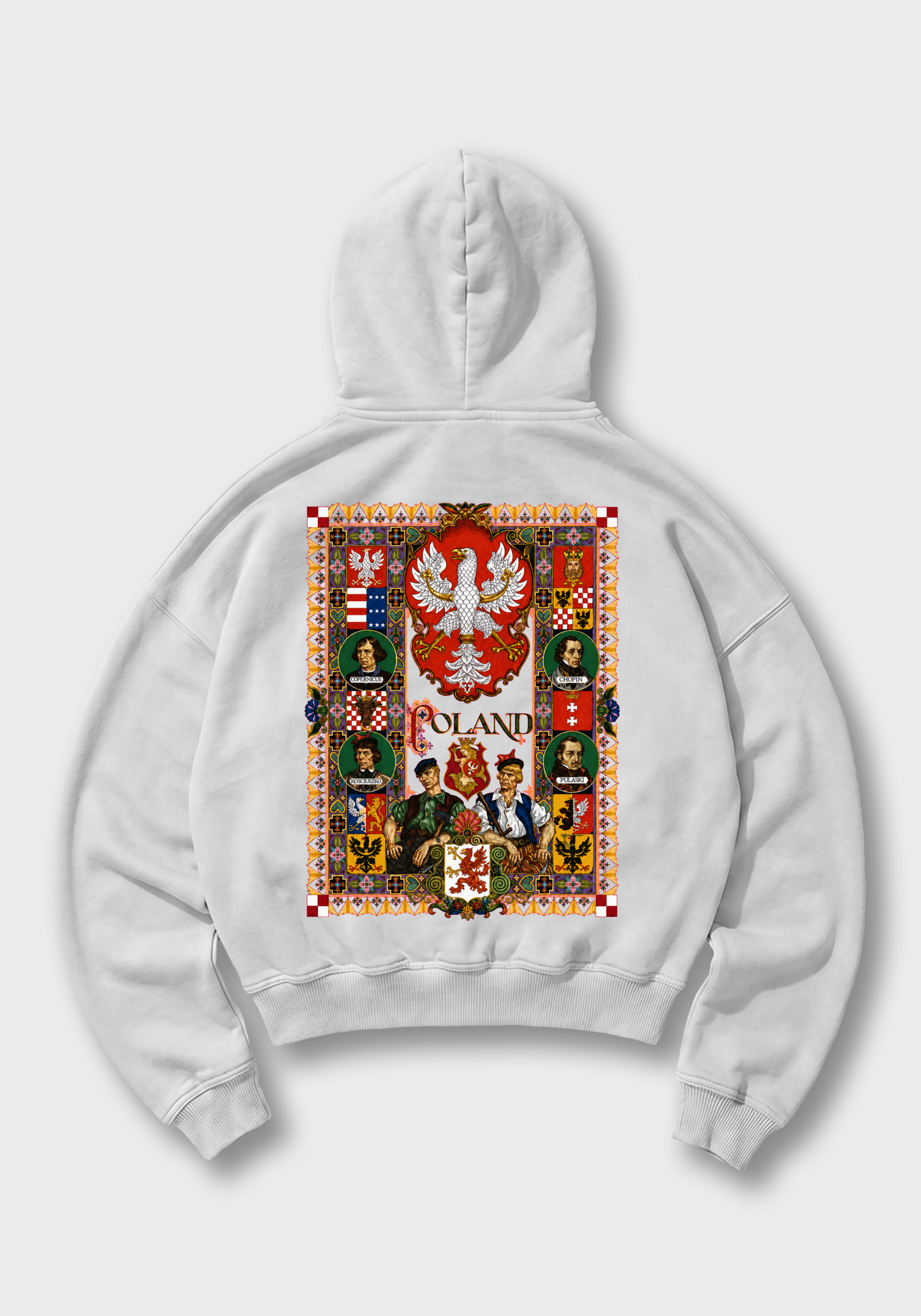 Polska Historia Oversized Hoodie - White Back (Designed)