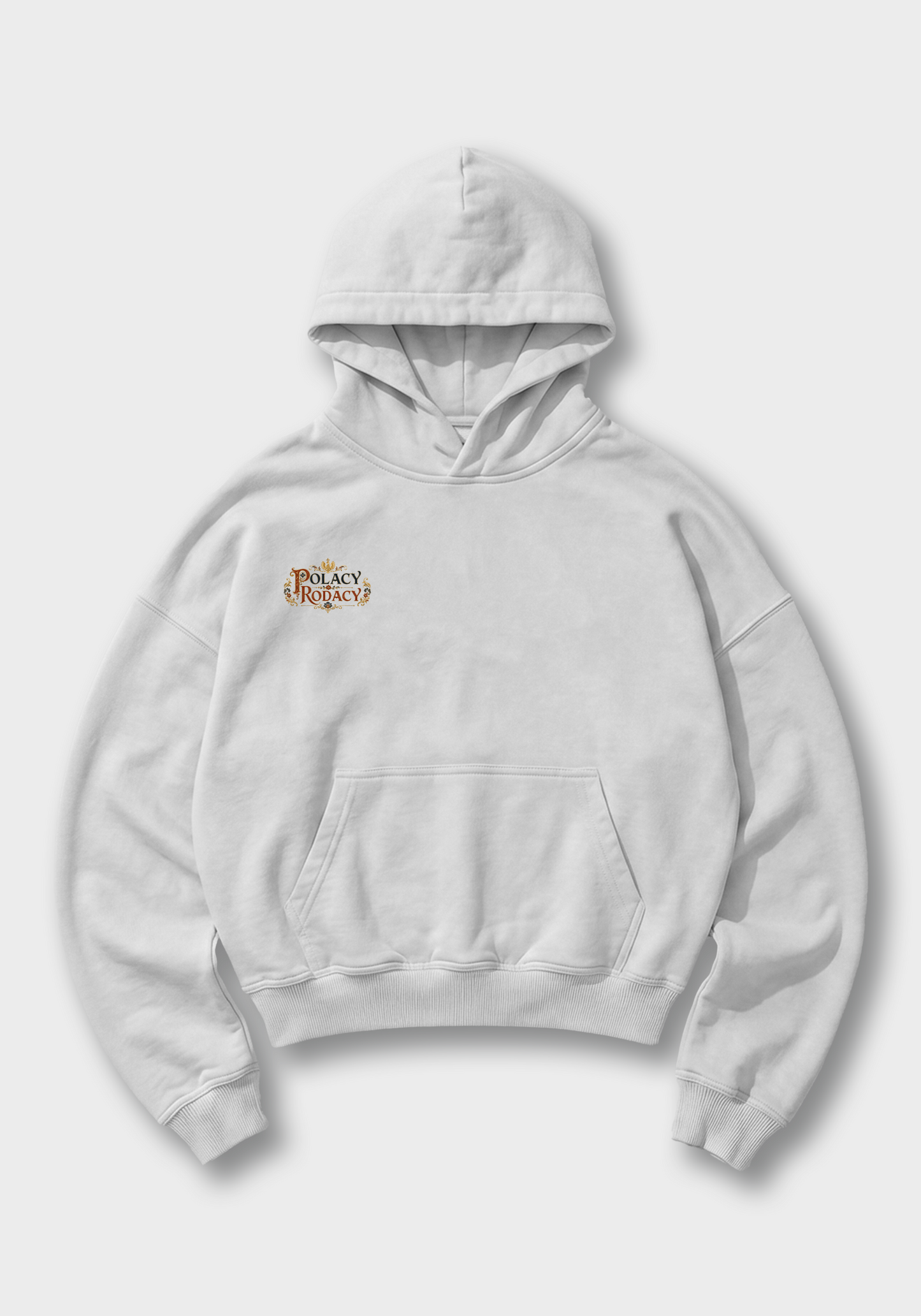 Orzeł Polski Oversized Hoodie - White Front (Designed)