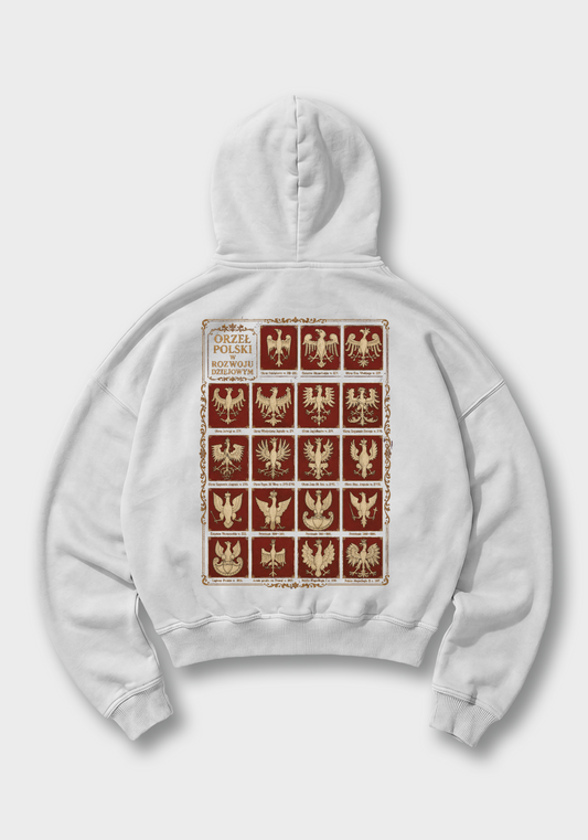 Orzeł Polski Oversized Hoodie - White Back (Designed)