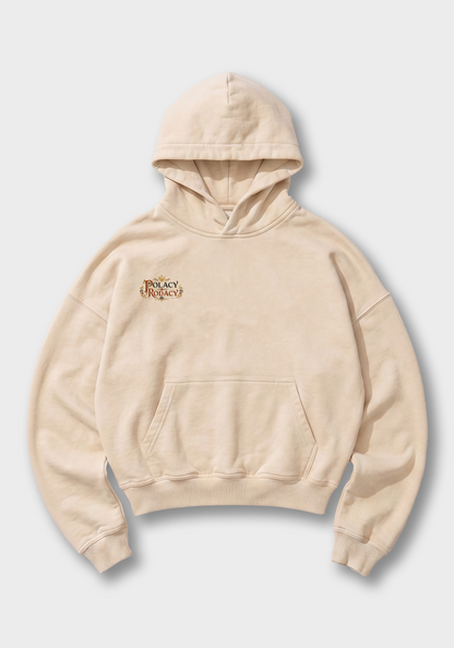 Orzeł Polski Oversized Hoodie - Beige Front (Designed)