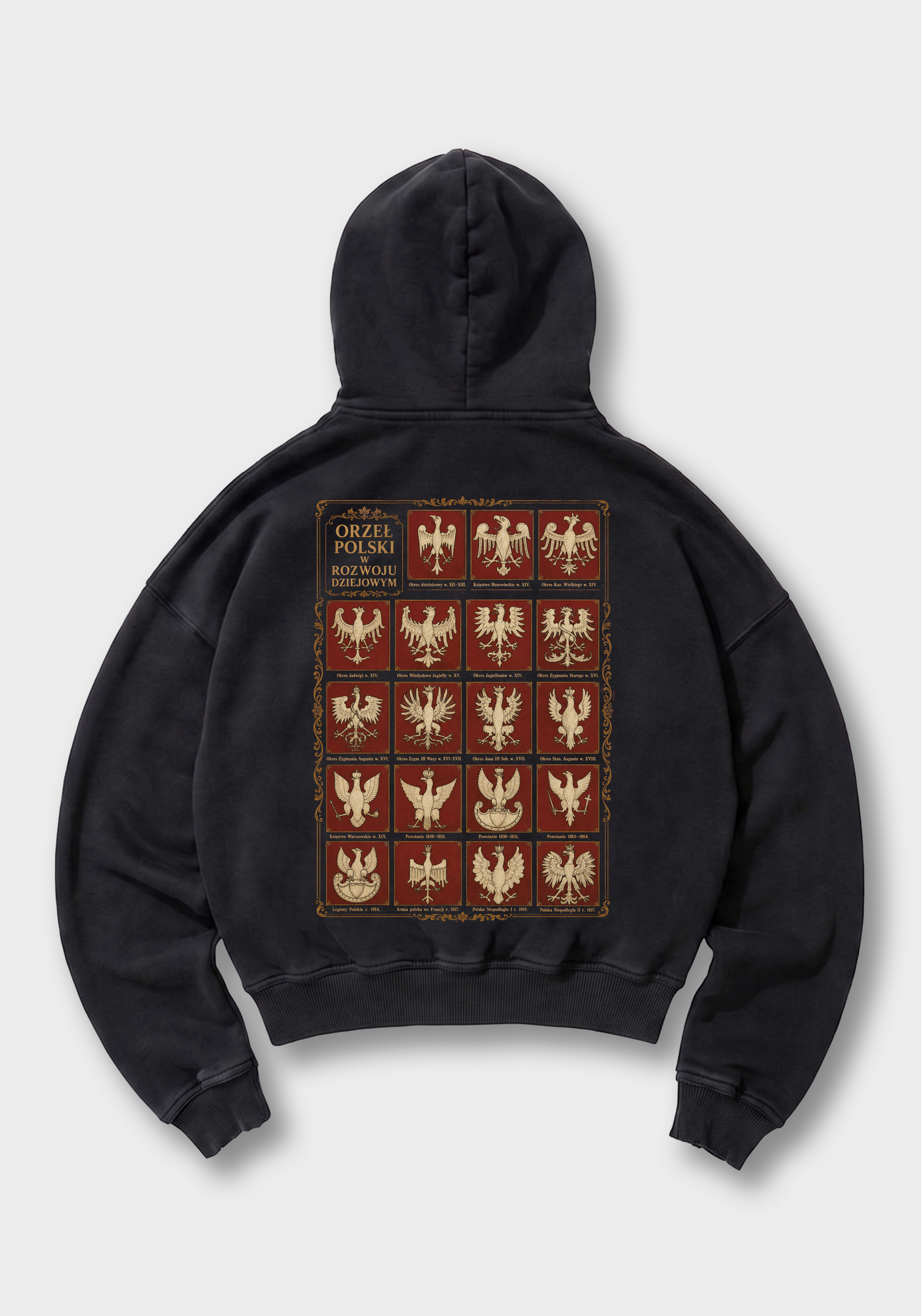 Orzeł Polski Oversized Hoodie - Black Back (Designed)