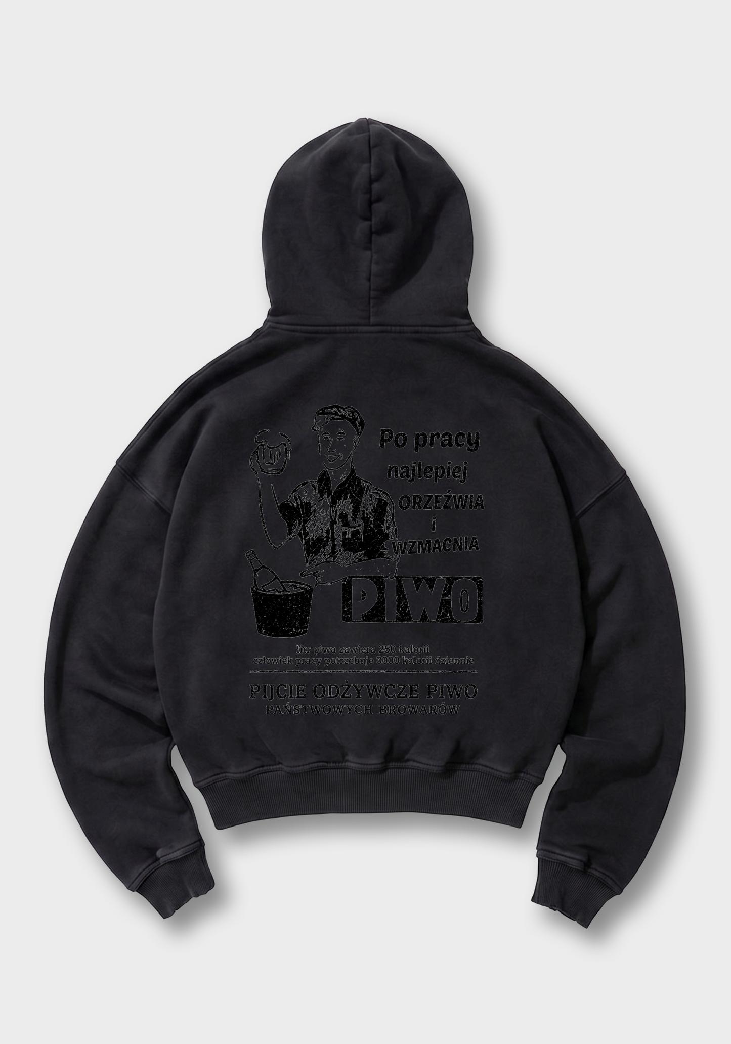 Piwo Oversized Hoodie - Black Back (Designed)