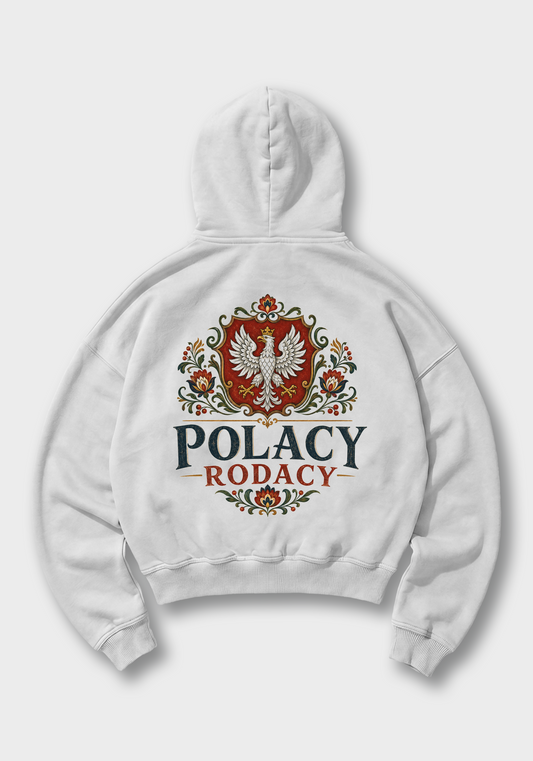 Polacy Rodacy Oversized Hoodie - White Back (Designed)