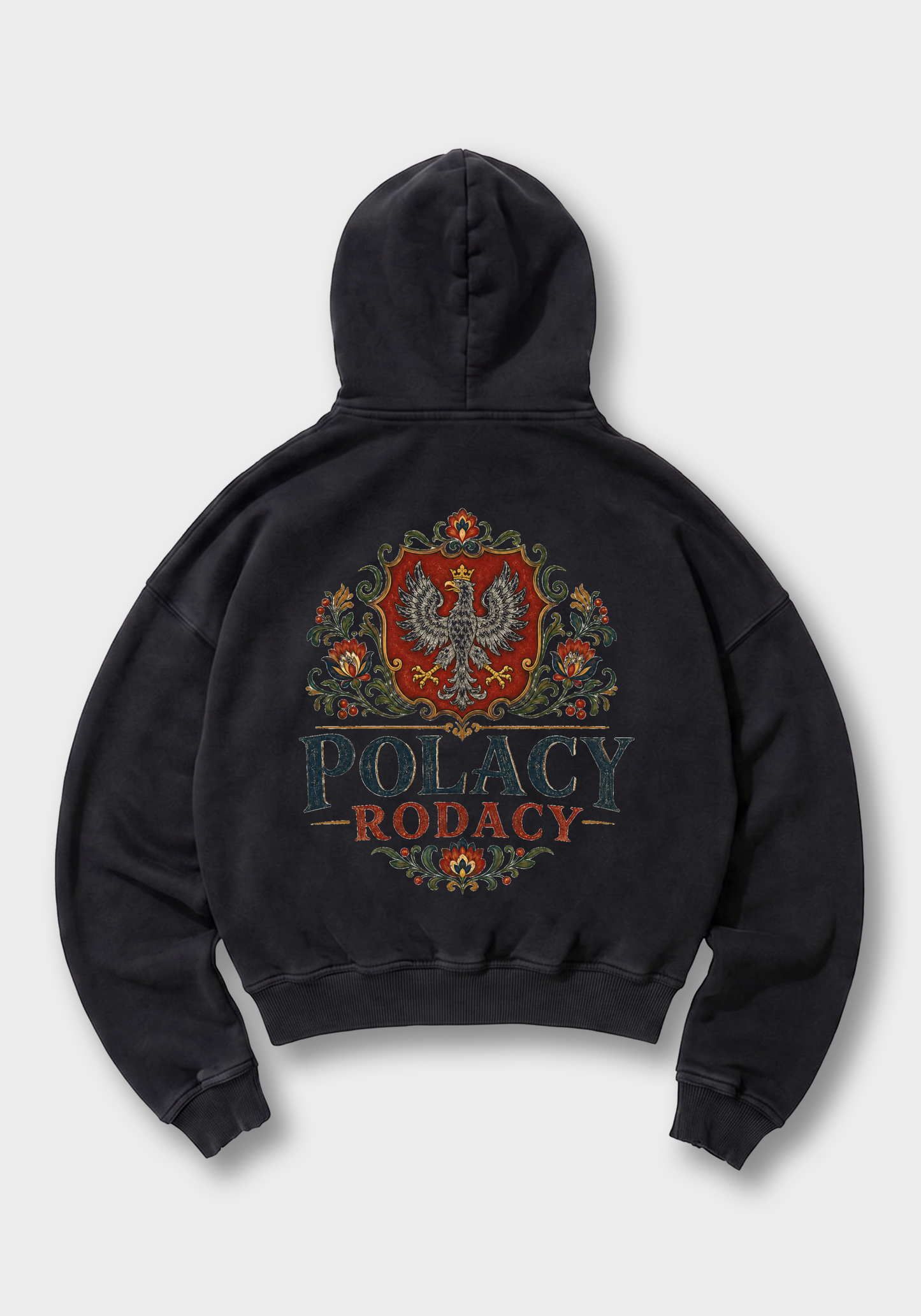 Polacy Rodacy Oversized Hoodie - Black Back (Designed)
