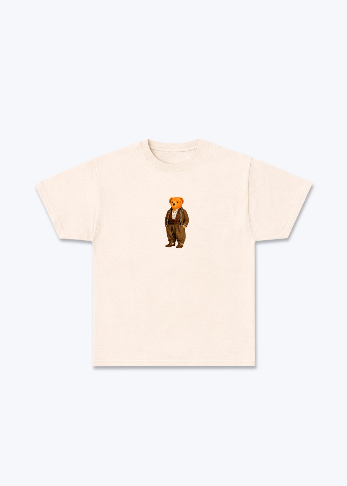 Miś Wojtek Regular Shirt - Beige Front (Designed)