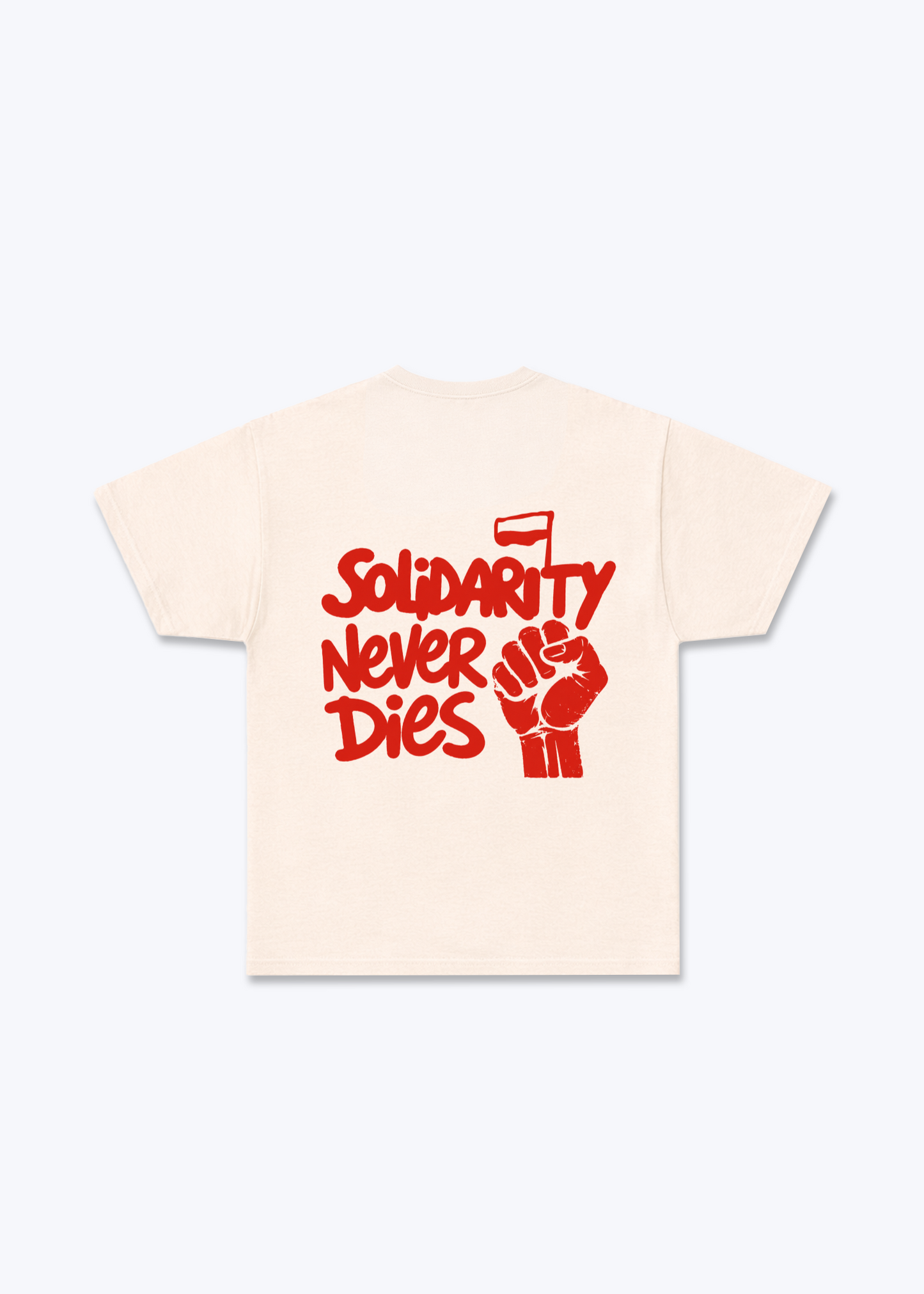 Solidarność Regular Shirt - Beige Back (Designed)