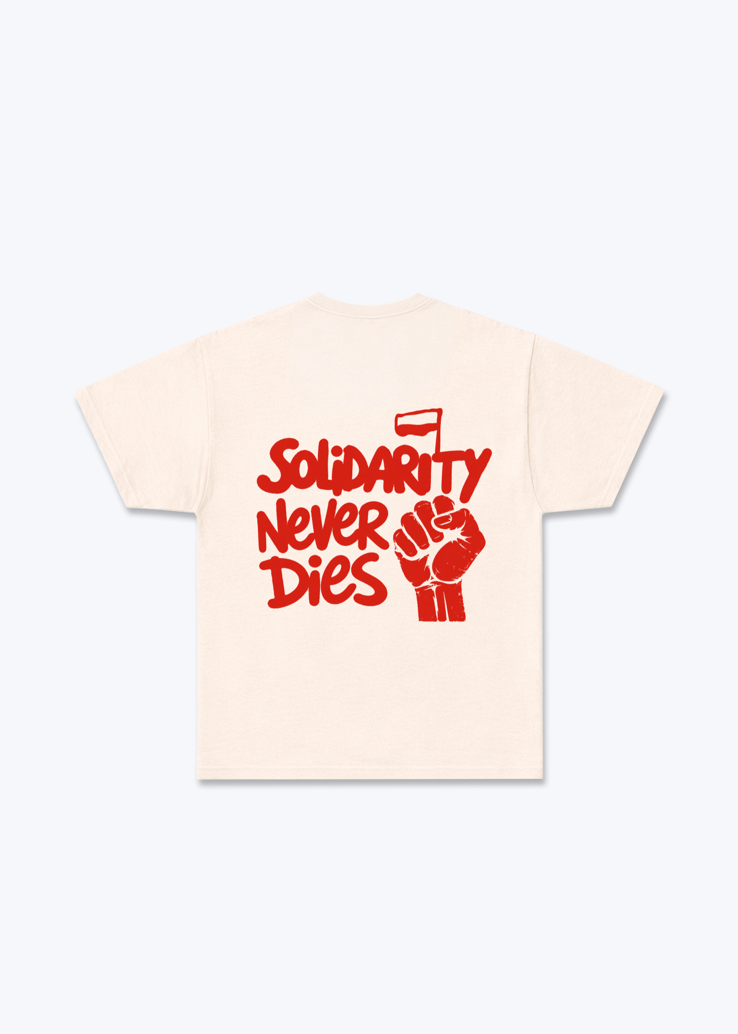 Solidarność Regular Shirt - Beige Back (Designed)