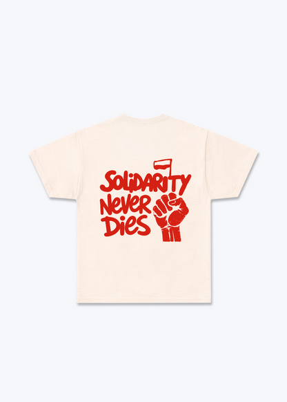 Solidarność Regular Shirt - Beige Back (Designed)