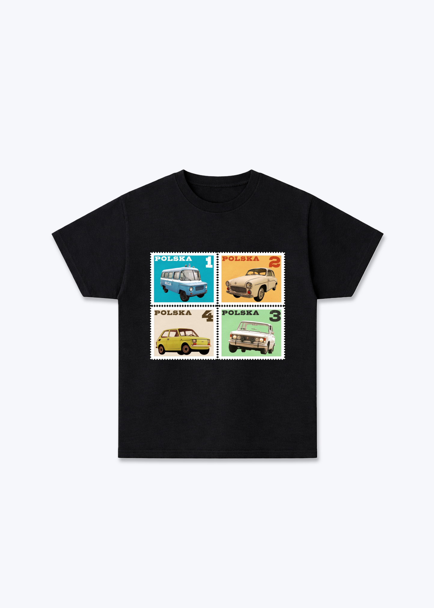 Znaczki Regular Shirt - Black Front (Designed)