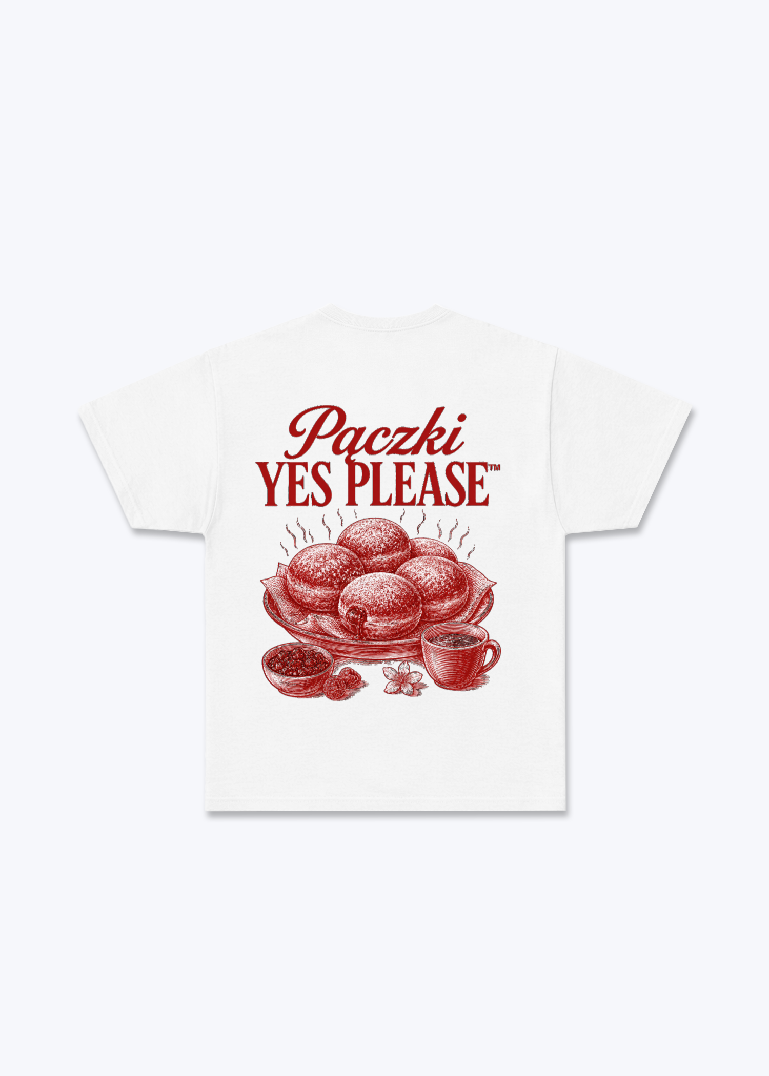 Pączki Yes Please Regular Shirt - White Back (Designed)
