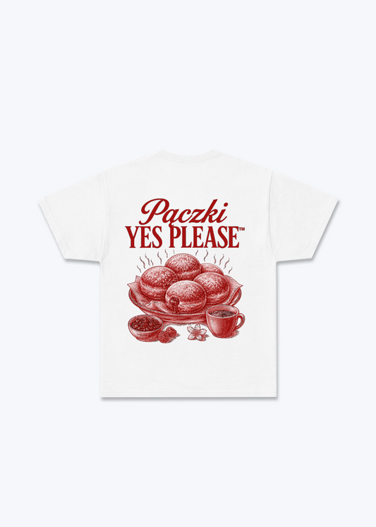 Pączki Yes Please Regular Shirt - White Back (Designed)