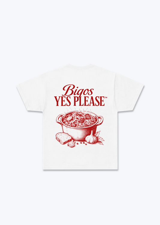 Bigos Yes Please Regular Shirt - White Back (Designed)