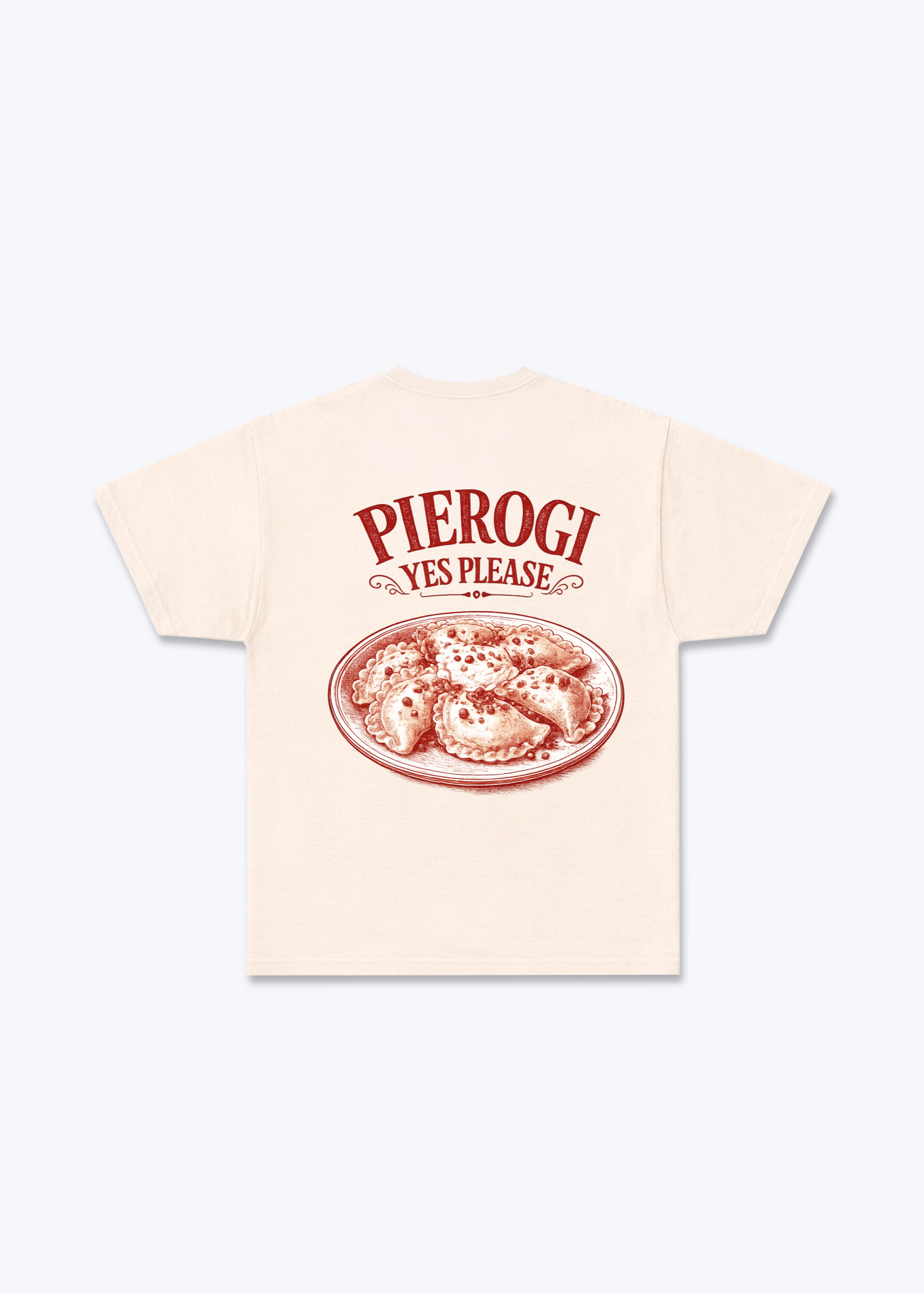 Pierogi Yes Please Regular Shirt - Beige Back (Designed)