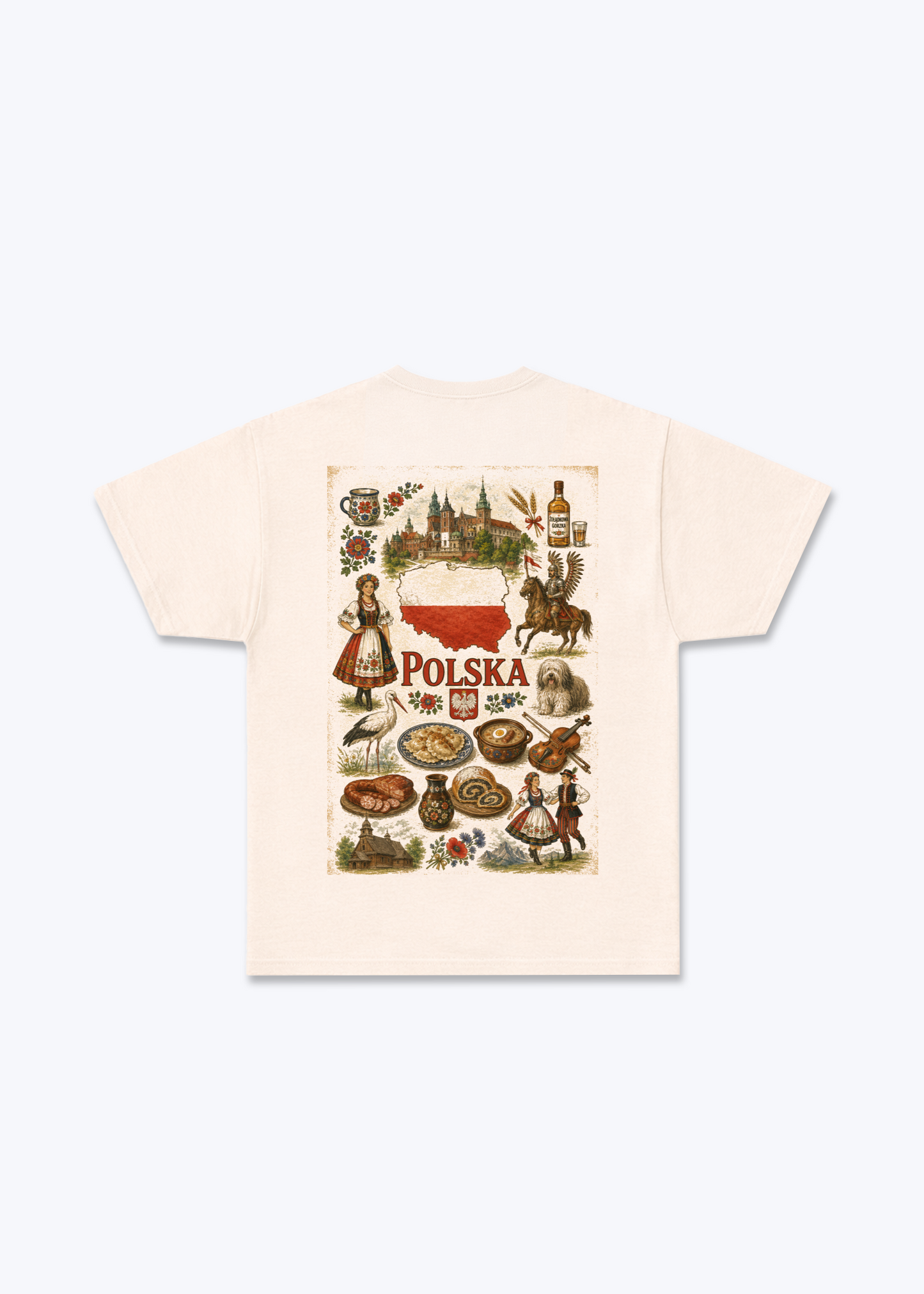 Polskie Tradycje Yes Please Regular Shirt - Beige Back (Designed)