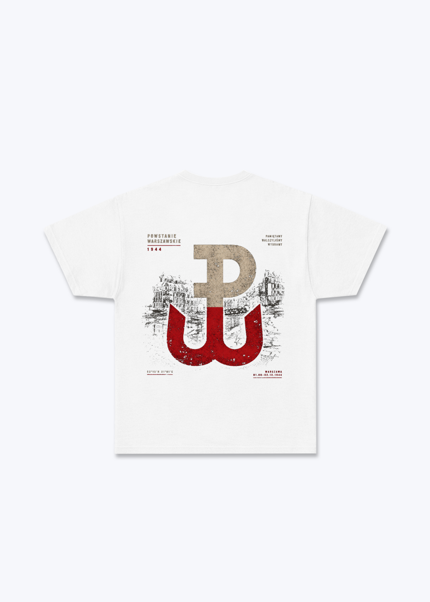 Powstanie Warszawskie Regular Shirt - White Back (Designed)