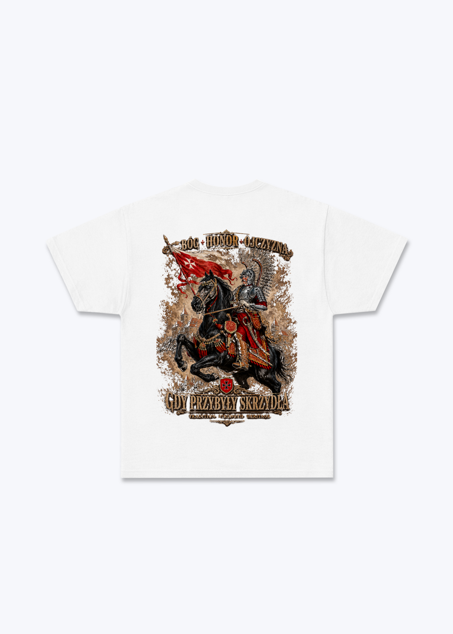 Bóg, Honor, Ojczyzna Regular Shirt - White Back (Designed)