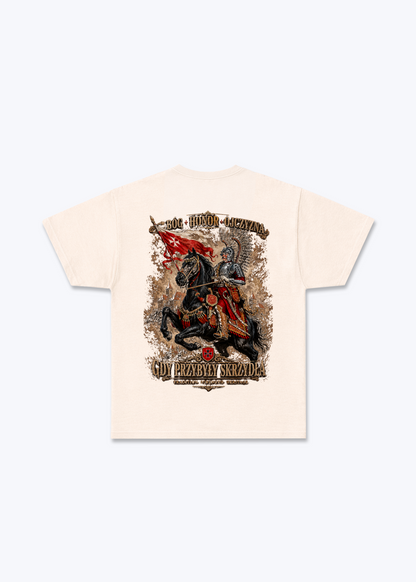 Bóg, Honor, Ojczyzna Regular Shirt - Beige Back (Designed)