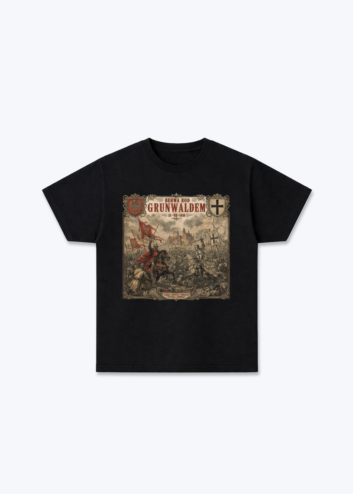 Bitwa pod Grunwaldem Regular Shirt - Black Front (Designed)