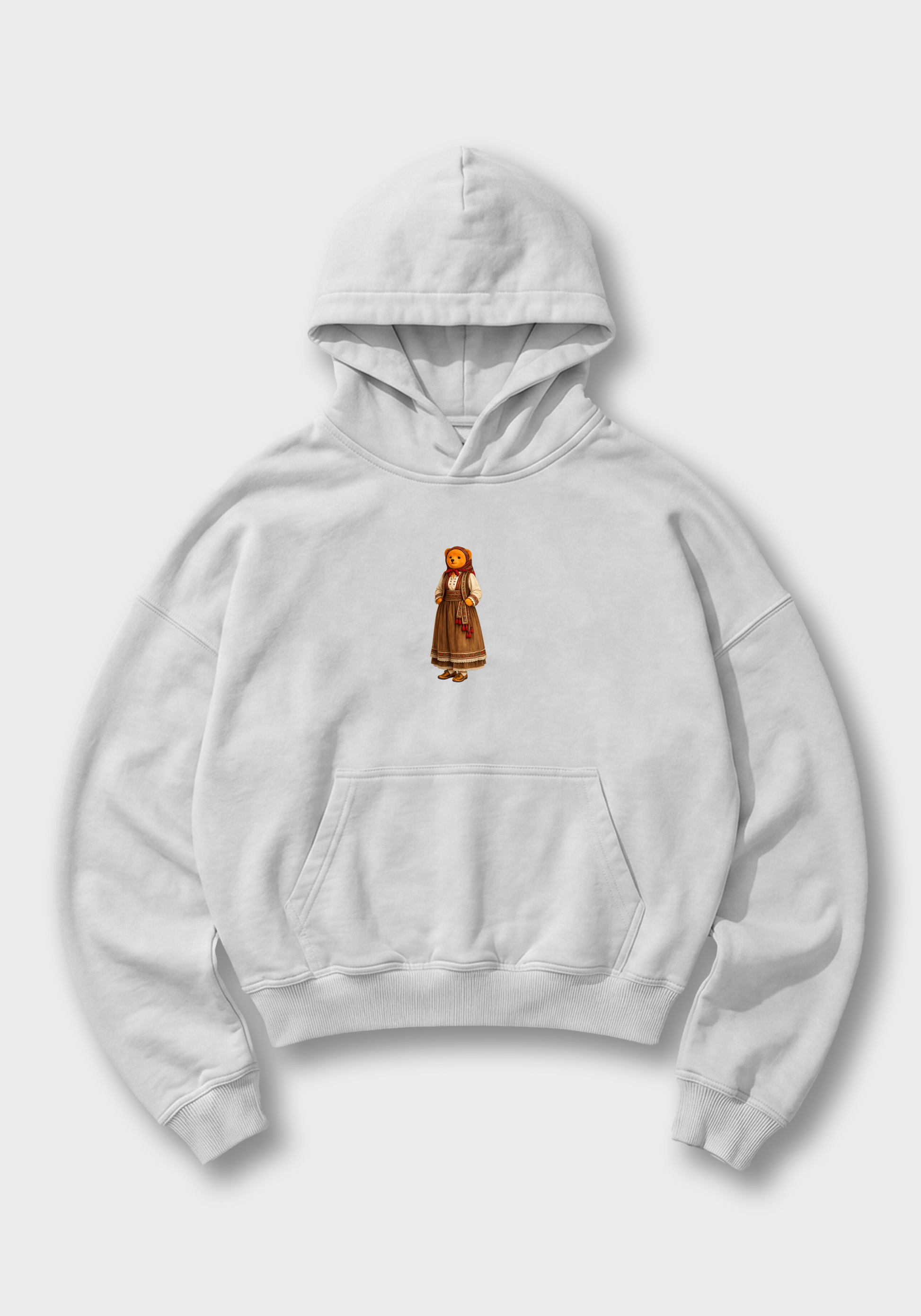Babcia Miśka Oversized Hoodie - White Front (Designed)