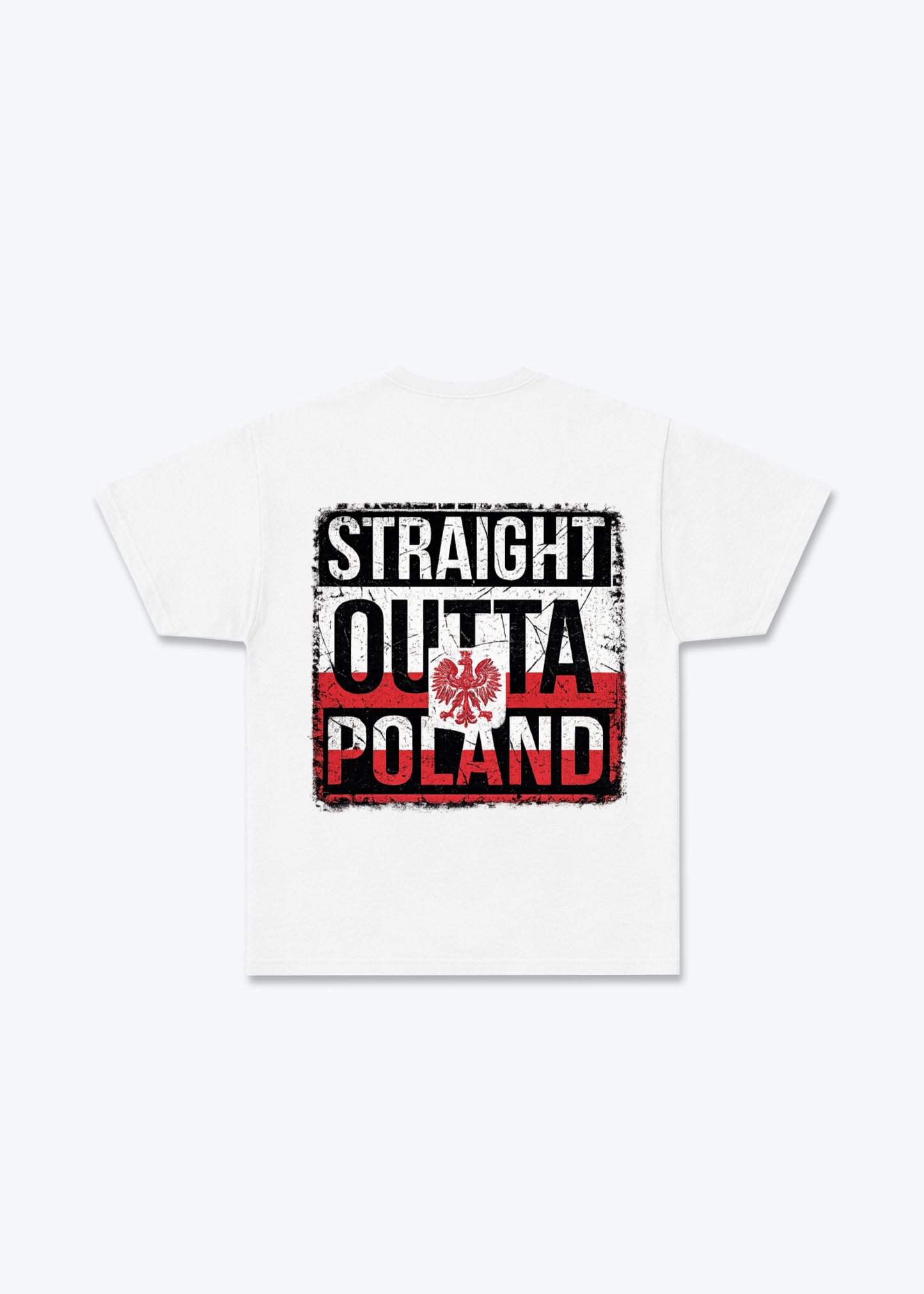 Straight Outta Poland Regular Shirt - White Back (Designed)