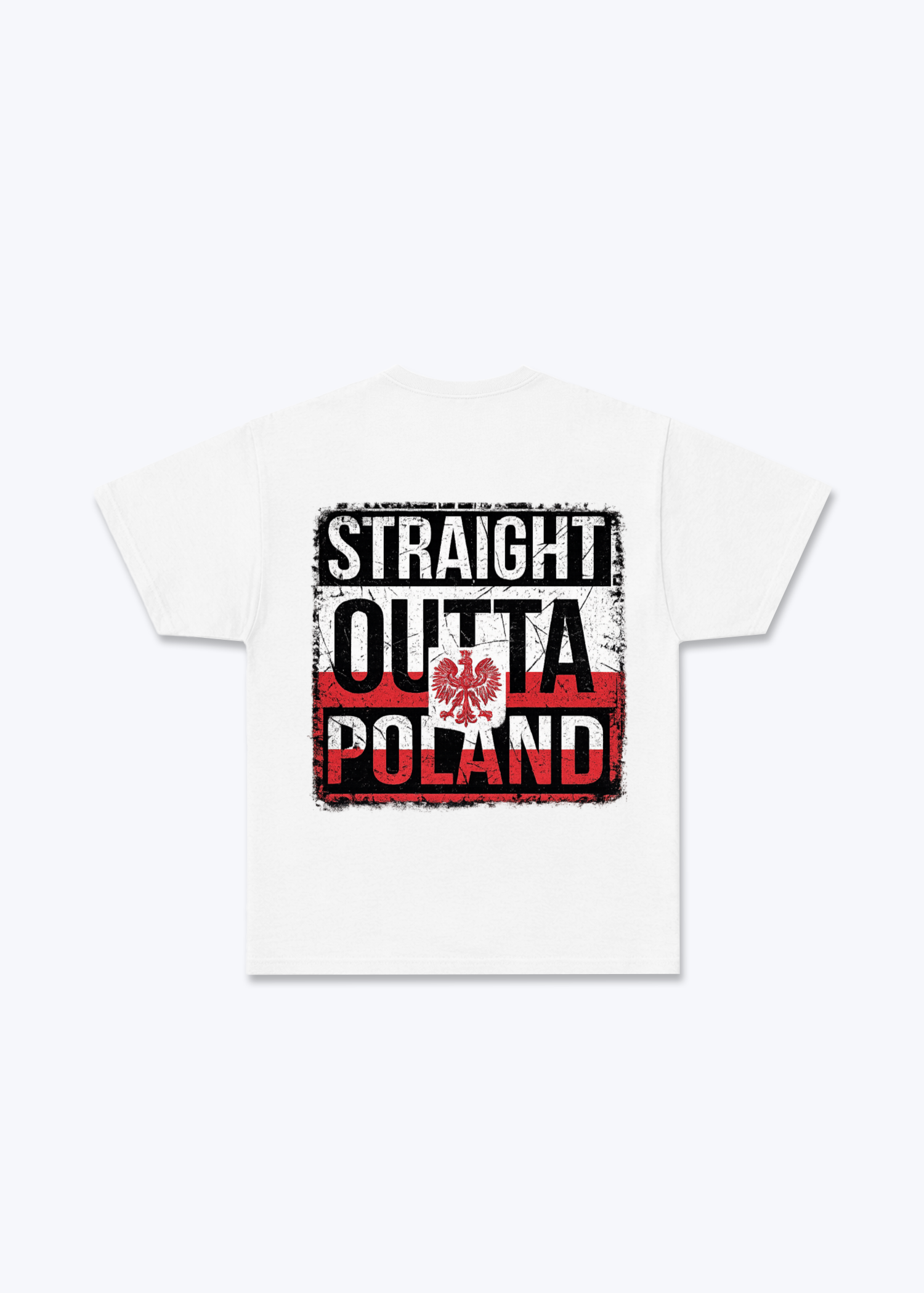 Straight Outta Poland Regular Shirt - White Back (Designed)
