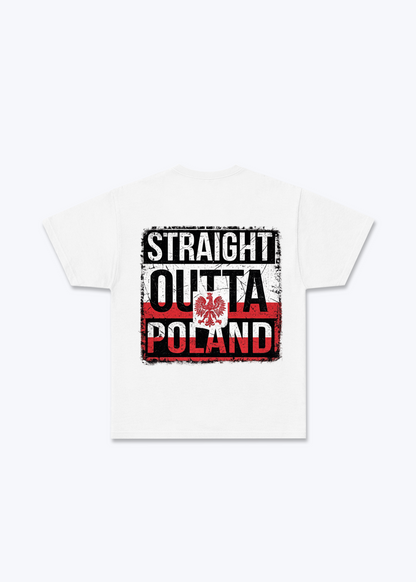 Straight Outta Poland Regular Shirt - White Back (Designed)