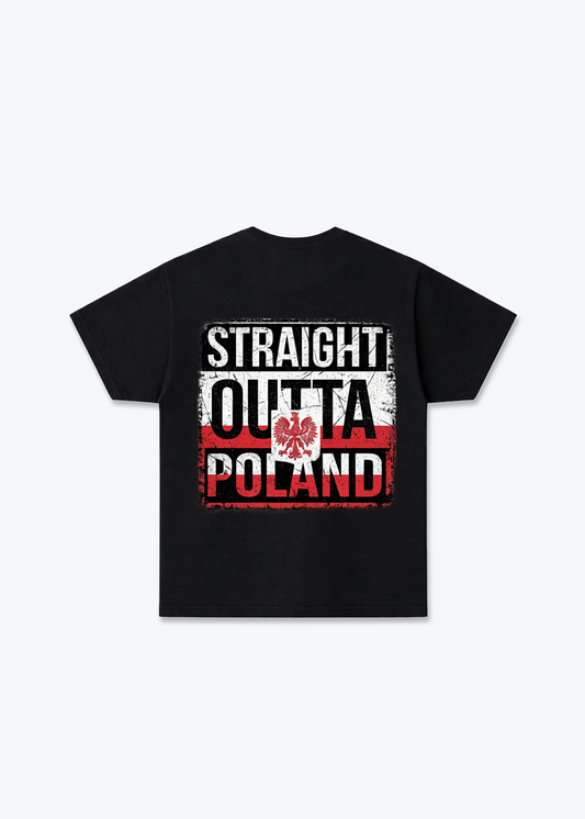 Straight Outta Poland Regular Shirt - Black Back (Designed)