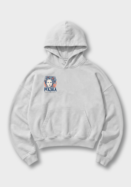 Tradition Girl Oversized Hoodie - White Front (Designed)