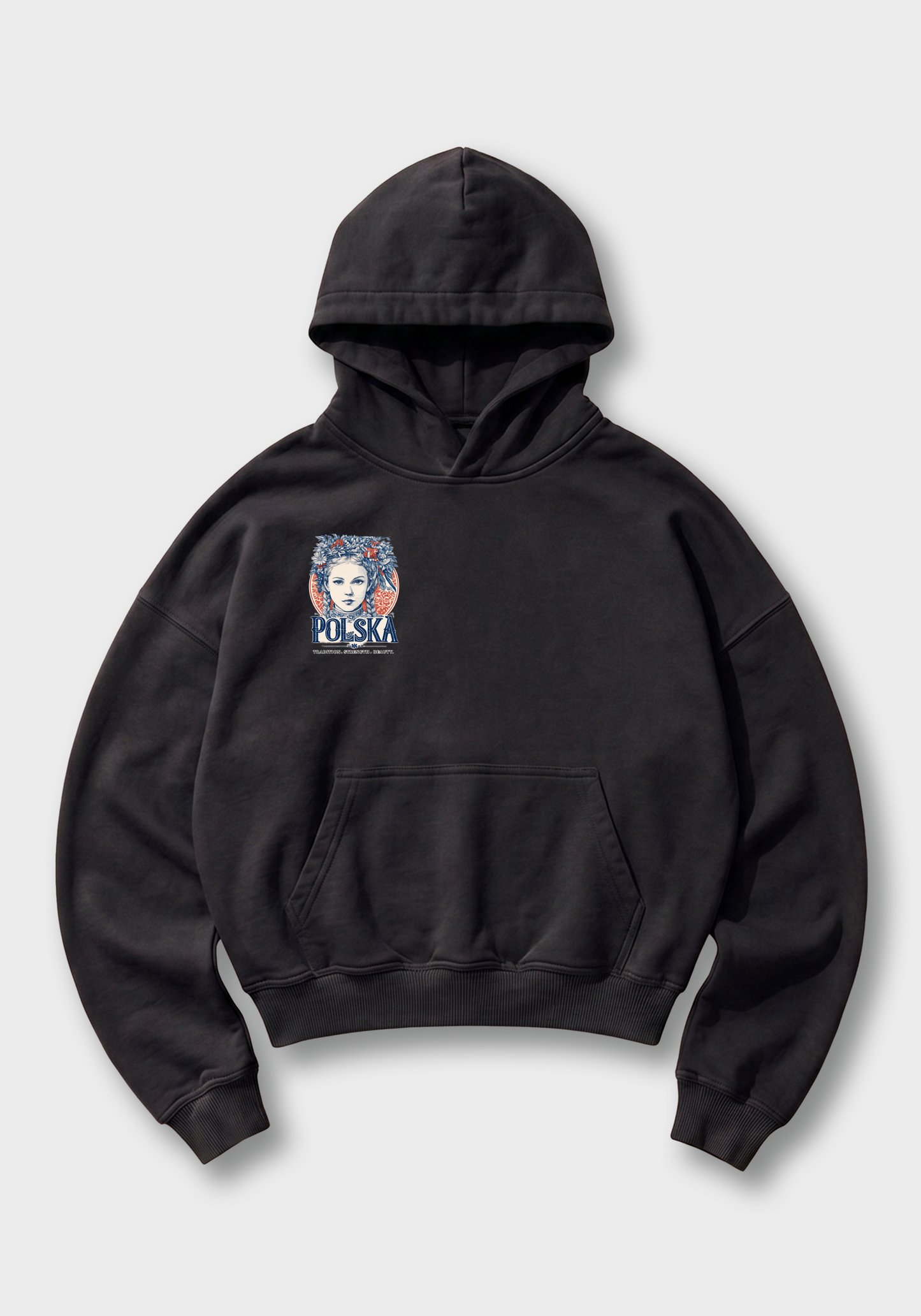 Tradition Girl Oversized Hoodie - Black Front (Designed)