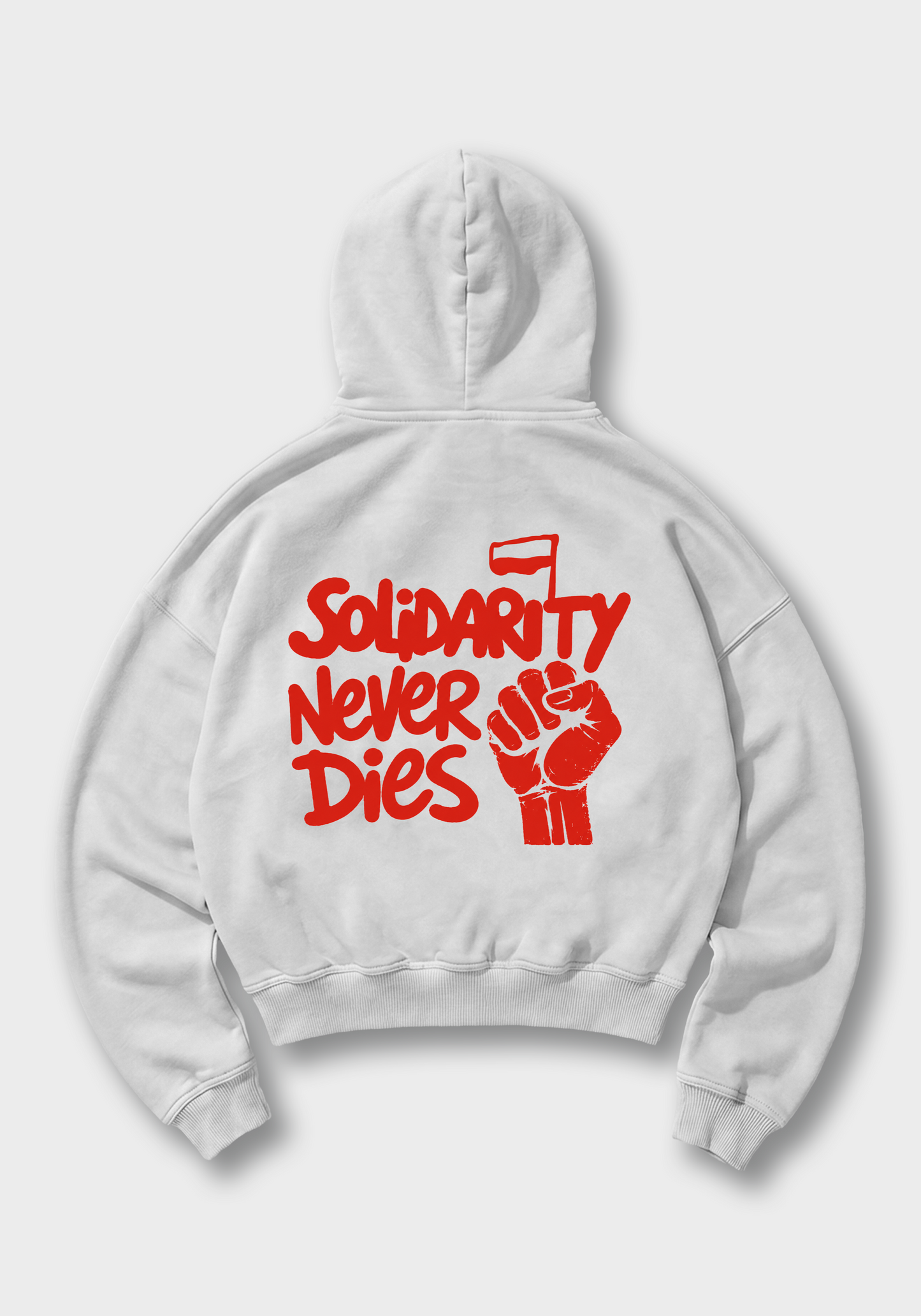Solidarność Oversized Hoodie - White Back (Designed)