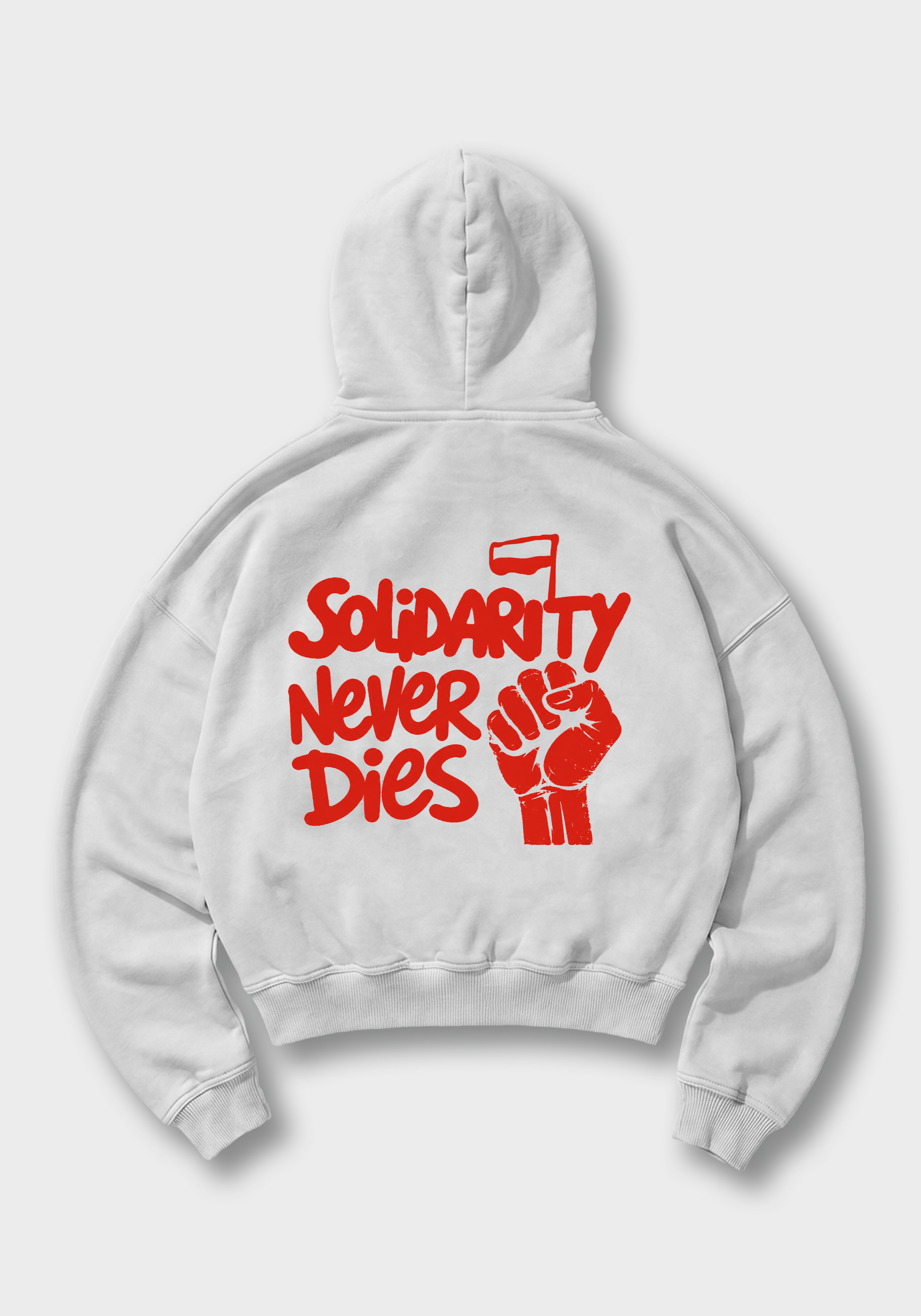 Solidarność Oversized Hoodie - White Back (Designed)