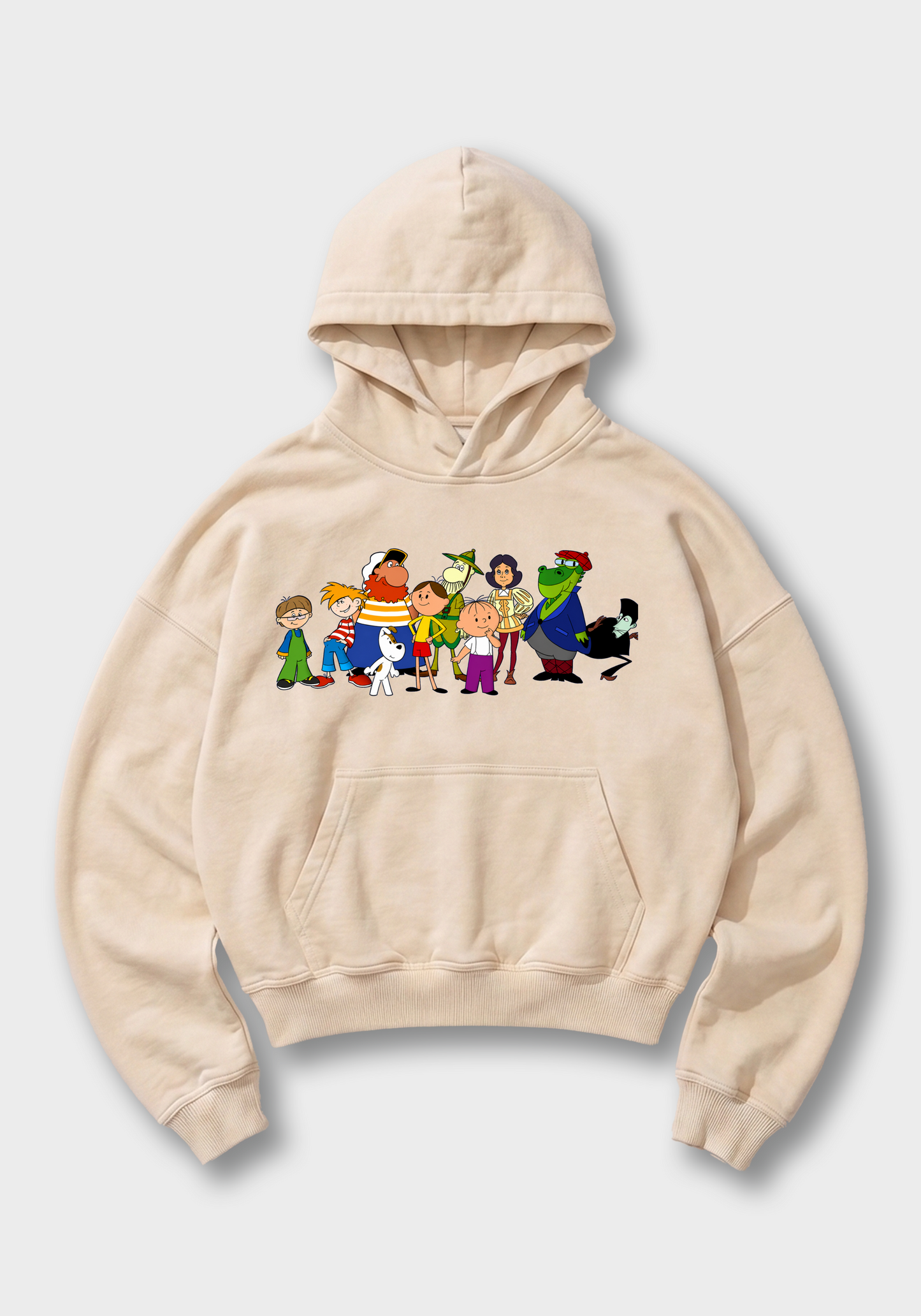 Polskie Bajki Oversized Hoodie - Beige Front (Designed)