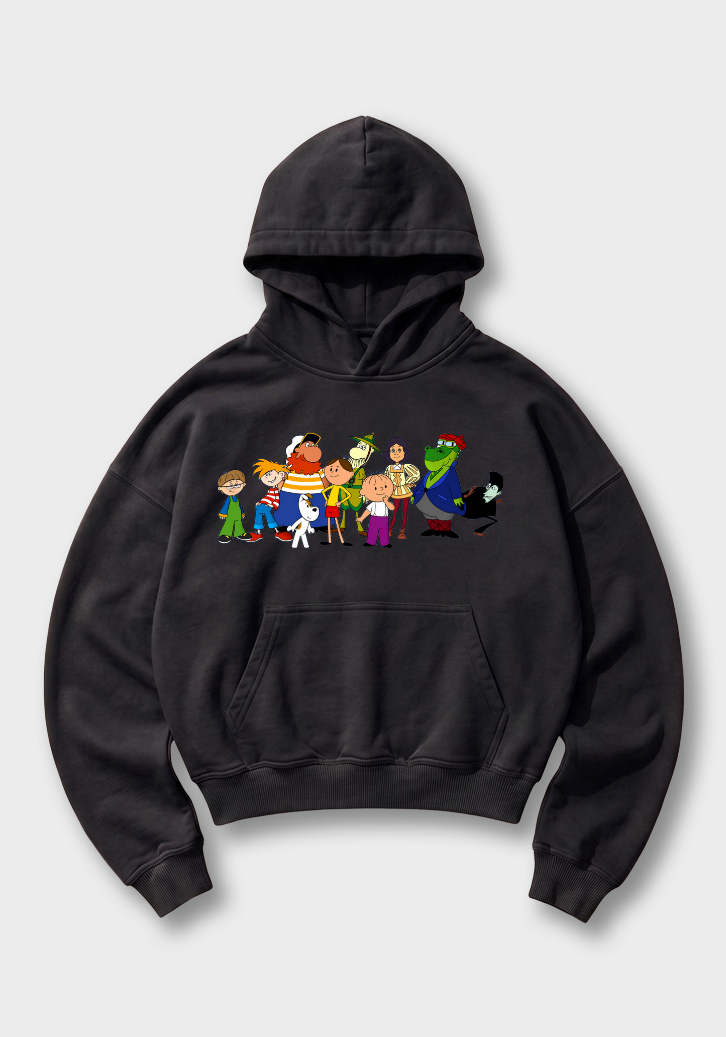 Polskie Bajki Oversized Hoodie - Black Front (Designed)