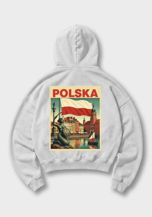 Polska Oversized Hoodie - White Back (Designed)