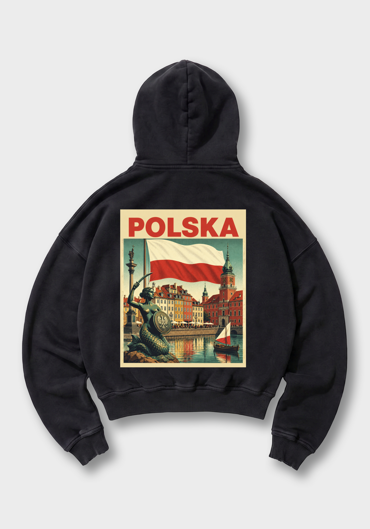 Polska Oversized Hoodie - Black Back (Designed)